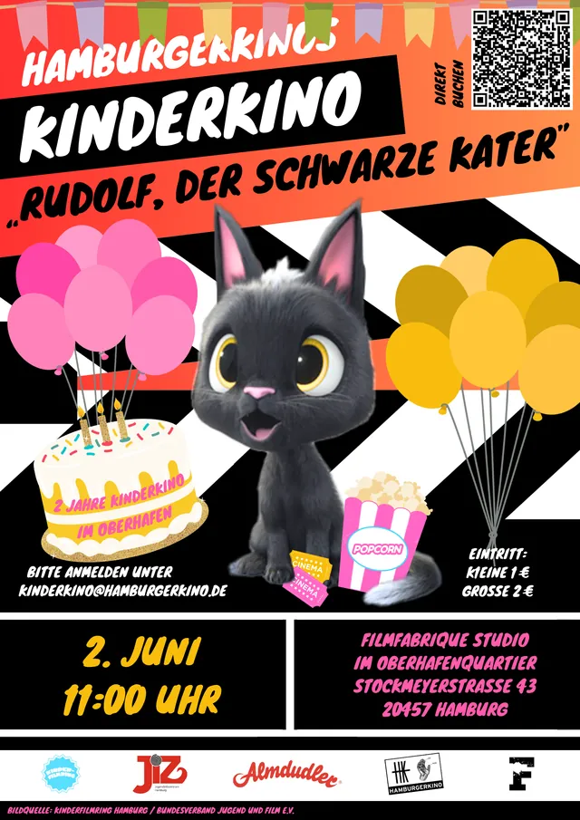 KinderKino-Plakat „Rudolf, der schwarze Kater